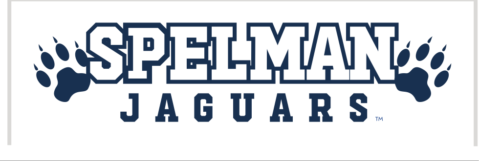 Spelman Jaguars wordmark with paw prints, standard variant, cell 21