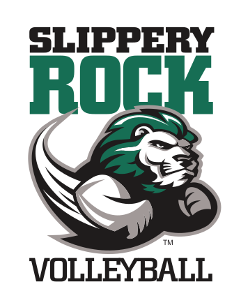 mascot with Slippery Rock Volleyball, green/black variant, cell 53