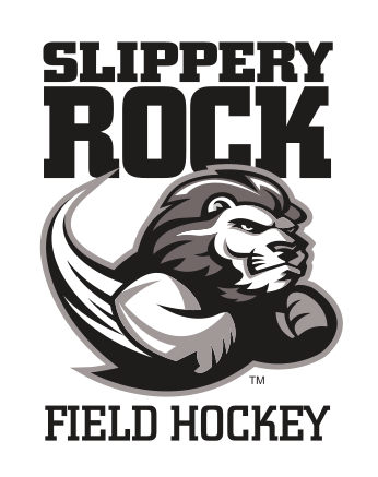 mascot with Slippery Rock Field Hockey, black variant, cell 58