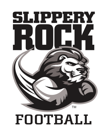 mascot with Slippery Rock Football, black variant, cell 61