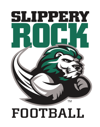 mascot with Slippery Rock Football, green/black variant, cell 62