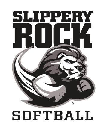 mascot with Slippery Rock Softball, black variant, cell 74
