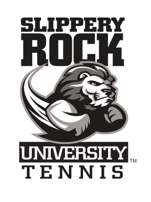 mascot with Slippery Rock University Tennis, black variant, cell 76