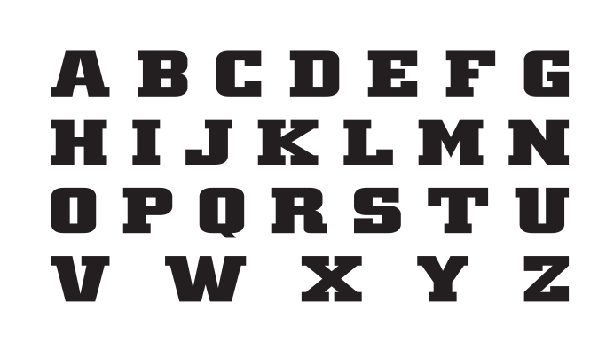 font system alphabet, black variant