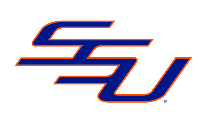 SSU lettermark, blue with orange outline variant, cell 11