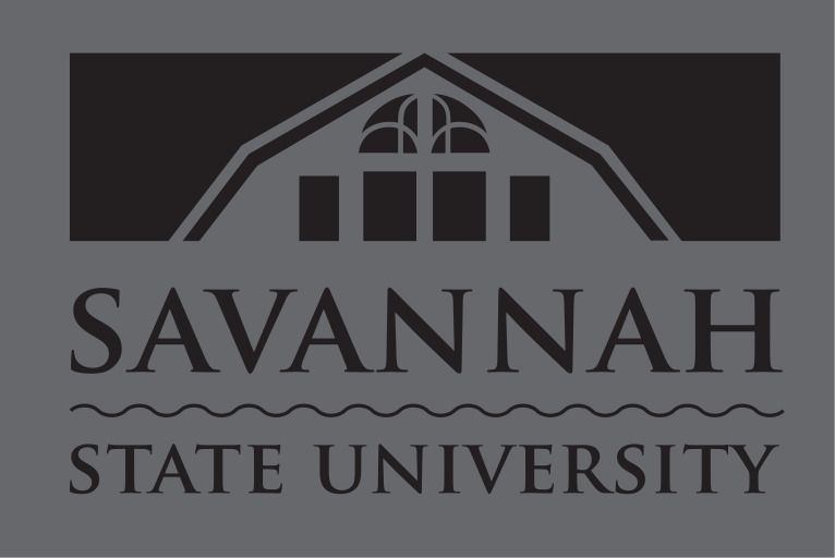 Savannah State institutional mark, black on grey variant, cell 32