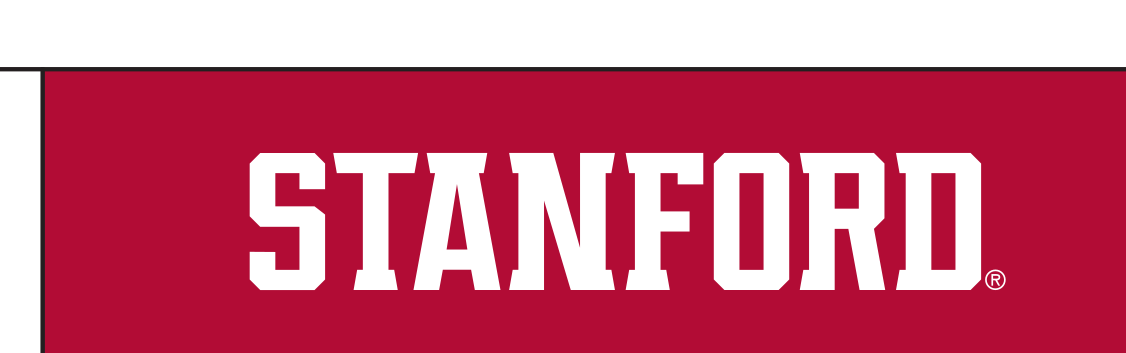 STANFORD wordmark, white on red variant, cell 13