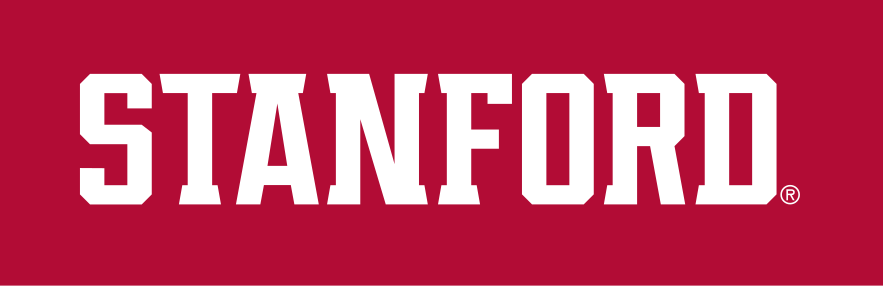 STANFORD wordmark, white on red variant, cell 27