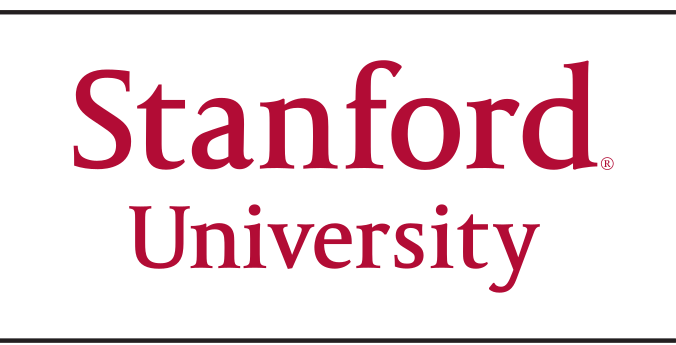 Stanford University wordmark, stacked red variant, cell 17
