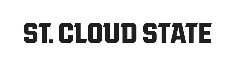 St. Cloud State wordmark, black on white variant, cell 24