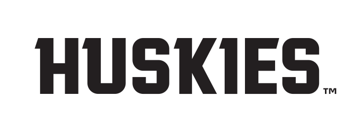 Huskies wordmark, black on white variant, cell 30