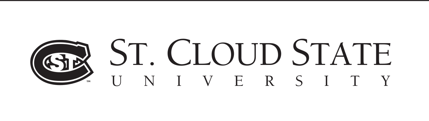 ST lettermark with stacked wordmark, black on white variant, cell 47