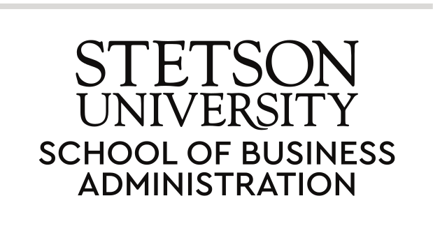 Stetson University School of Business Administration, wordmark, black variant, cell 96