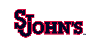 St. John's wordmark, blue with red outline variant, cell 16