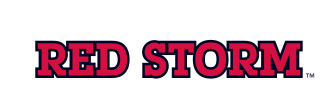 RED STORM wordmark, red with blue outline variant, cell 25