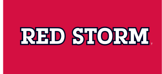 RED STORM wordmark, white with blue outline, red background variant, cell 29
