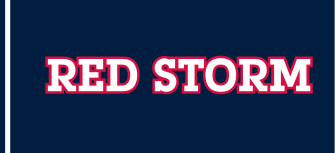 RED STORM wordmark, white with red outline, blue background variant, cell 36