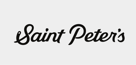 script Saint Peter's wordmark, black variant, cell 24