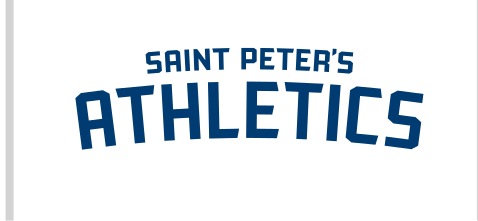 Saint Peter's Athletics, horizontal lockup blue variant, cell 45