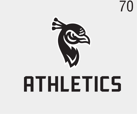 Saint Peter's Athletics, mascot lockup black variant, cell 70