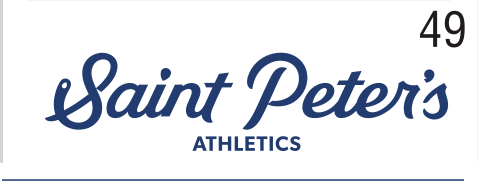 Saint Peter's Athletics, script lockup blue variant, cell 49