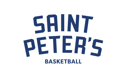 Saint Peter's Basketball, arched lockup blue variant, cell 50