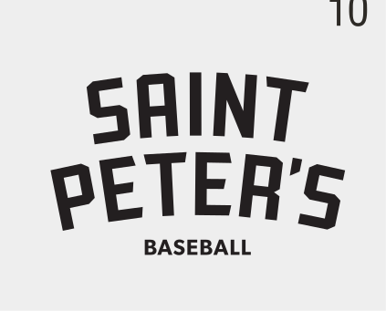 Saint Peter's Baseball, arched lockup black variant, cell 104