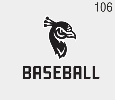 Saint Peter's Baseball, mascot lockup black variant, cell 106