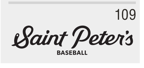 Saint Peter's Baseball, script lockup black variant, cell 109