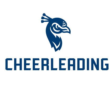 Saint Peter's Cheerleading, mascot lockup blue variant, cell 88