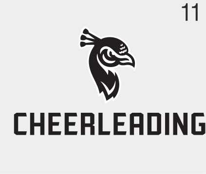 Saint Peter's Cheerleading, mascot lockup black variant, cell 112