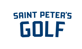 Saint Peter's Golf, horizontal lockup, blue variant, cell 153