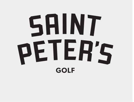 Saint Peter's Golf, arched lockup, black/grey variant, cell 176