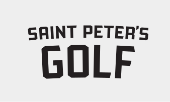 Saint Peter's Golf, horizontal lockup, black/grey variant, cell 177