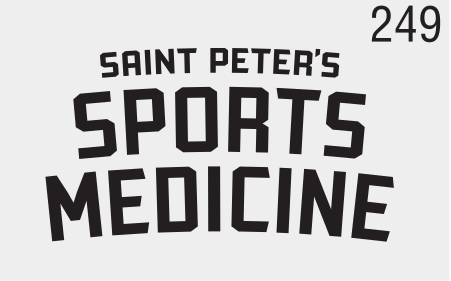 Sports Medicine, Horizontal Lockup, Navy on Light Gray variant, cell 249