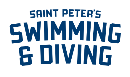 Saint Peter's Swimming & Diving, horizontal lockup, blue variant, cell 261