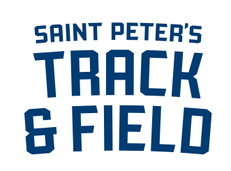 Saint Peter's Track & Field, horizontal lockup, blue variant, cell 267