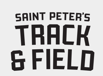 Saint Peter's Track & Field, horizontal lockup, black variant, cell 291