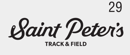 Saint Peter's Track & Field, script lockup, black variant, cell 295