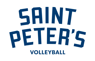 Saint Peter's Volleyball, arched lockup, blue variant, cell 296