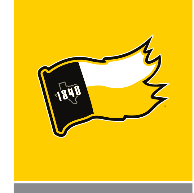 flag with 1840 and Texas outline, full color on yellow variant, cell 53