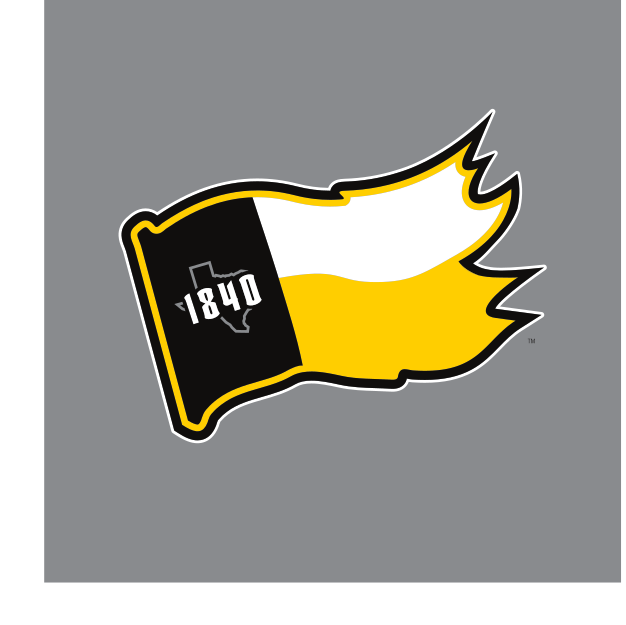 flag with 1840 and Texas outline, full color on grey variant, cell 57
