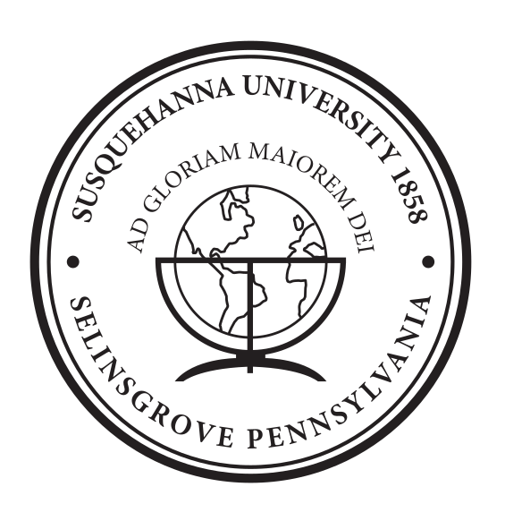 Susquehanna University seal, black on white variant, cell 9
