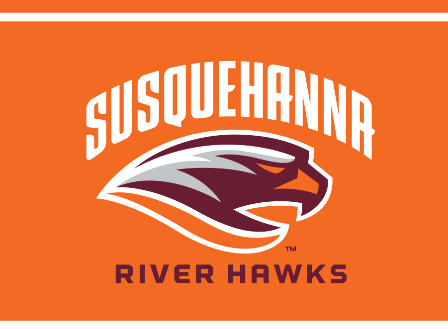 Susquehanna River Hawks logo, full color on orange variant, cell 11