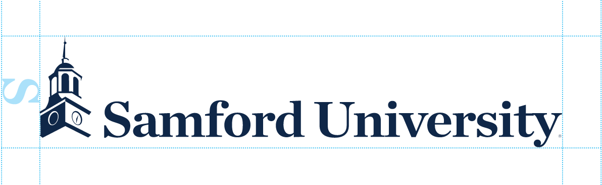 Samford University logo, primary, horizontal, color variant
