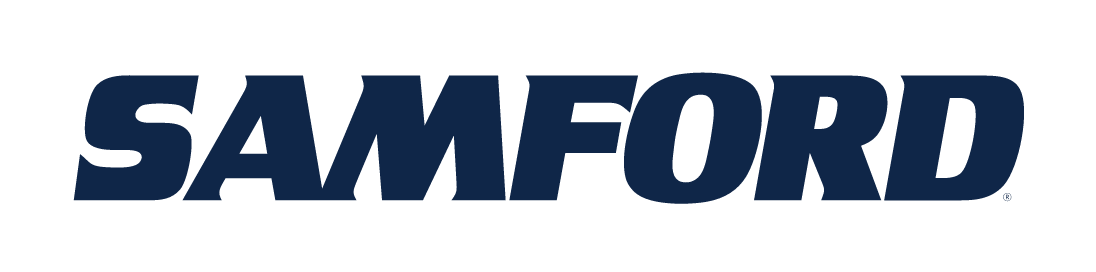 SAMFORD wordmark, one-color (navy) variant