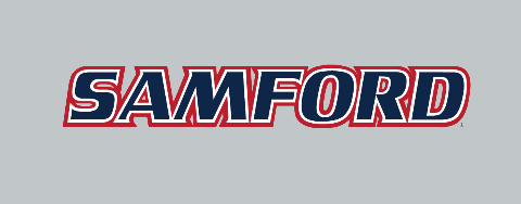 Samford Spirit Wordmark, Red with navy outline variant, cell 55