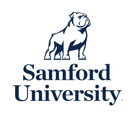 Samford University Crossover Vertical, one-color (navy) variant