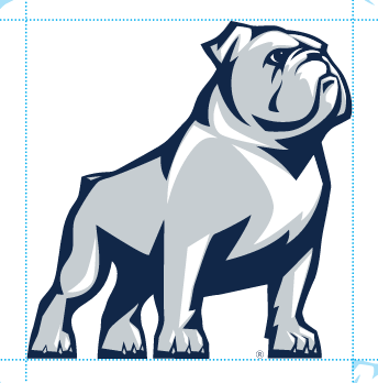 Bulldog mascot logo, primary, color variant