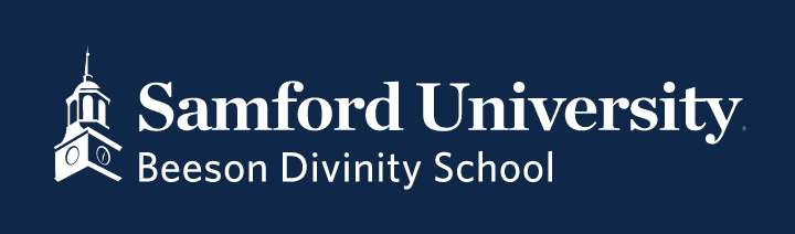 Samford University Beeson Divinity School, one-color (white), horizontal variant